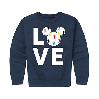 Disney's Mickey Mouse Boys 8-20 Love Fill Fleece Sweatshirt
