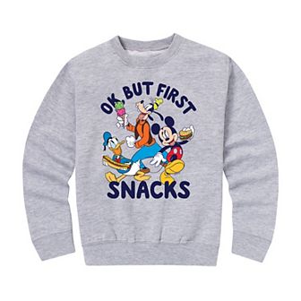 Disney's Boys 8-20 But First Snacks Fleece Sweatshirt
