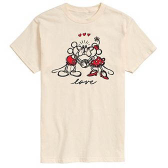 Disney's Men's Mickey Minnie Love Graphic Tee