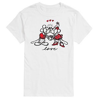Disney's Men's Mickey Minnie Love Graphic Tee
