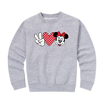 Disney's Minnie Mouse Boys 8-20 Peace Love Crew Fleece Sweatshirt