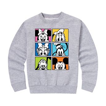 Disney's Mickey Mouse & Friends Boys 8-20 Characters Grid Crew Fleece Sweatshirt