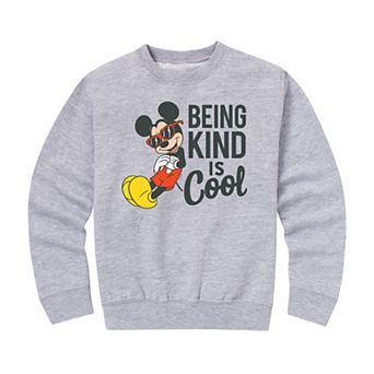 Disney's Mickey Mouse Boys 8-20 Kind Is Cool Crew Fleece Sweatshirt