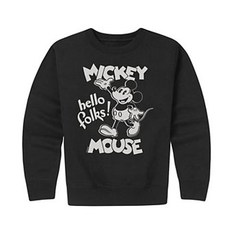 Disney's Mickey Mouse Boys 8-20 Hello Folks Crew Fleece Sweatshirt