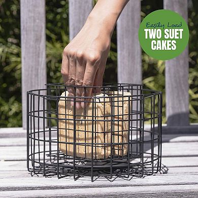 MEKKAPRO Bird Feeder Squirrel Proof 2 Suet Metal Roof