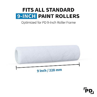 Precision Defined Paint Roller Covers 9-inch, Paint Roller Cover Set Refill 6-pack (1/2-inch Nap)