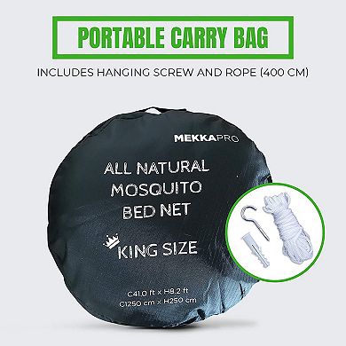 Mekkapro Extra-large King Mosquito Bed Net, Made For King Queen And Twin