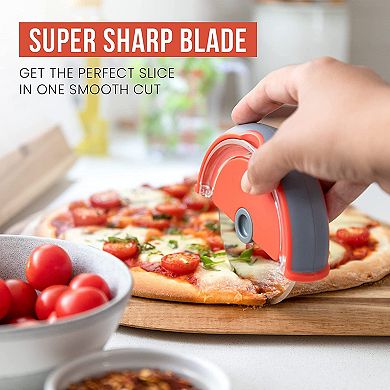 Chef Pomodoro Pizza Cutter Wheel With Protective Cover Blade Guard, 4-inch Super Sharp Slicer