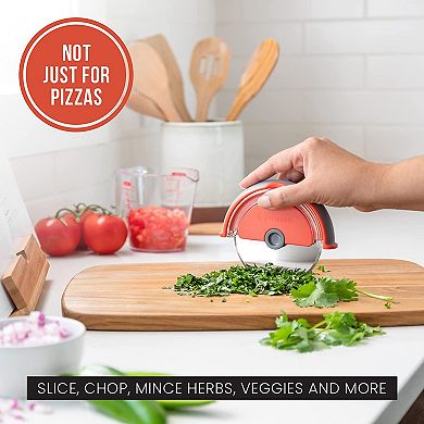 Chef Pomodoro Pizza Cutter Wheel With Protective Cover Blade Guard, 4-inch Super Sharp Slicer