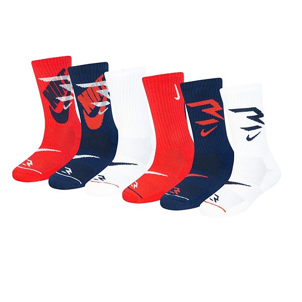 Boys Nike 3BRAND by Russell Wilson 6-Pack Crew Socks