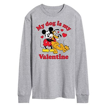 Disney's Men's Dog Valentine Long Sleeve Tee