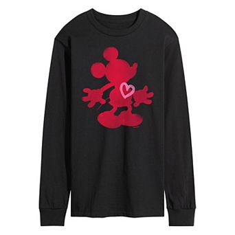 Disney's Mickey Mouse Men's Heart Long Sleeve Tee