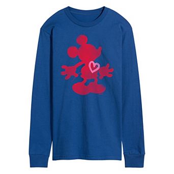 Disney's Mickey Mouse Men's Heart Long Sleeve Tee