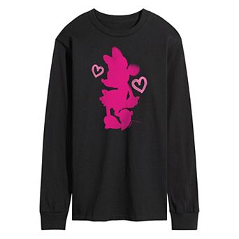 Disney's Minnie Mouse Men's Hearts Long Sleeve Tee