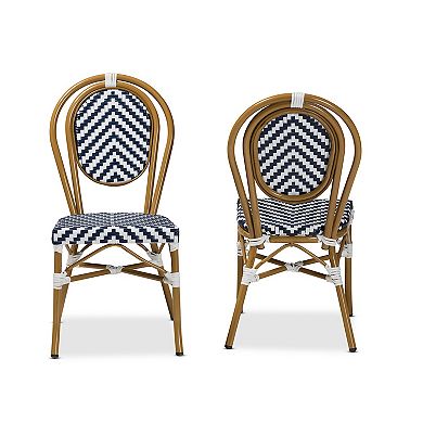 Baxton Studio Alaire Outdoor Dining Chairs 2-piece Set