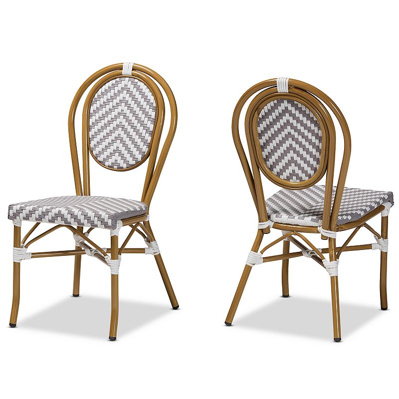 46946296 Baxton Studio Alaire Outdoor Dining Chairs 2-piece sku 46946296