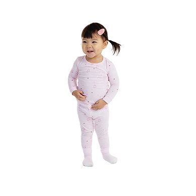 Sleep On It Infant/Toddler Girls Ballerina Dreams Snug Fit 2-Piece Pajama Sleep Set With Matching Socks