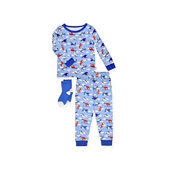 Sleep On It Infant Boys 2 pc Super Soft Jersey Snug-fit Pajama Set With Matching Socks