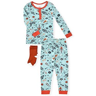 Sleep On It Infant Boys 2 pc Super Soft Jersey Snug-fit Pajama Set With Matching Socks