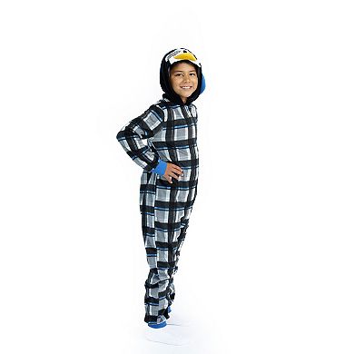 Sleep On It Boys Zip-up Hooded Sleeper Pajama With Built Up 3d Character Hood