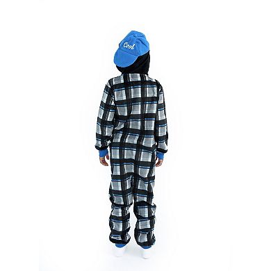 Sleep On It Boys Zip-up Hooded Sleeper Pajama With Built Up 3d Character Hood