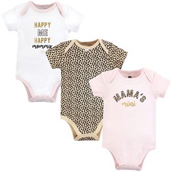 Hudson Baby Infant Girl Cotton Bodysuits, Leopard Mamas Mini