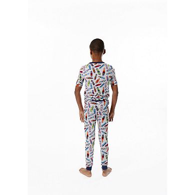 Sleep On It Boys 2-Piece Super Soft Jersey Snug-Fit Pajama Top and Pajama Shorts Set - Toddler