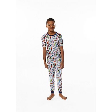 Sleep On It Boys 2-Piece Super Soft Jersey Snug-Fit Pajama Top and Pajama Shorts Set - Toddler