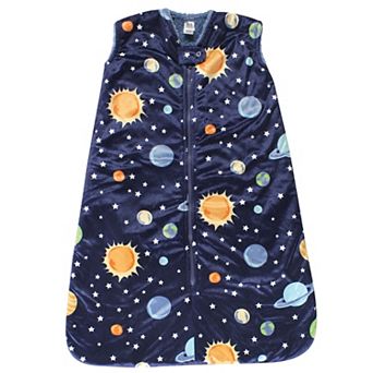 Hudson Baby Infant Boy Mink with Faux Shearling Inner Sleeping Bag, Sack, Blanket, Solar System