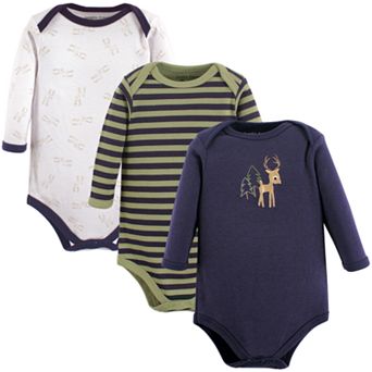 Luvable Friends Baby Boy Cotton Long-Sleeve Bodysuits 3 pk Boy Deer