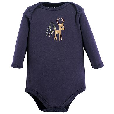 Luvable Friends Baby Boy Cotton Long-Sleeve Bodysuits 3pk, Boy Deer