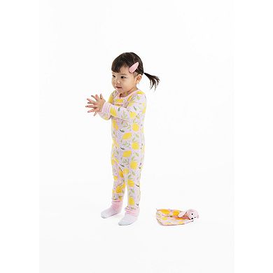 Sleep On It Infant Girls Sweet Lemonade Zip-Front Coverall Pajama