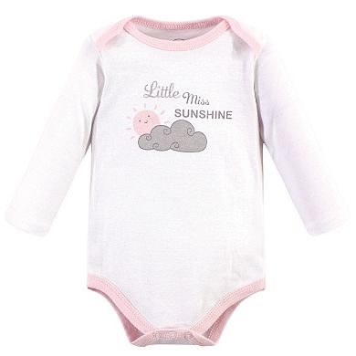 Luvable Friends Baby Girl Cotton Long-Sleeve Bodysuits, Girl Basic Elephant