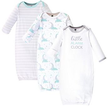 Hudson Baby Infant Boy Cotton Long-Sleeve Gowns 3 pk Alarm Clock