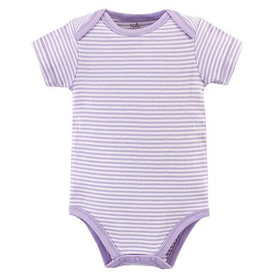 Touched by Nature Baby Girl Organic Cotton Bodysuits 5pk, Lavender