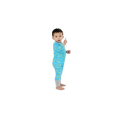 Sleep On It Infant Boys Long Sleeve Snuggle Jersey Zip-up Coverall Pajama W/ Matching Blankey Buddy