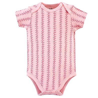Touched by Nature Baby Girl Organic Cotton Bodysuits 5pk, Botanical