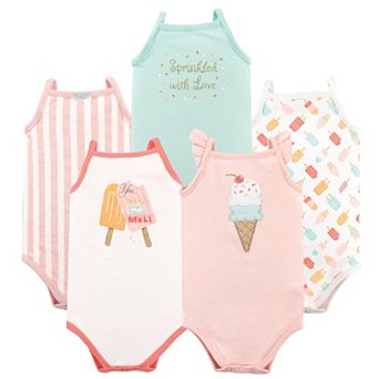 Infant Girl Cotton Sleeveless Bodysuits 5 pk
