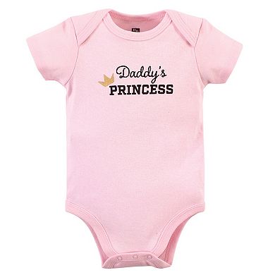 Hudson Baby Infant Girl Cotton Bodysuits 3pk, Daddys Princess