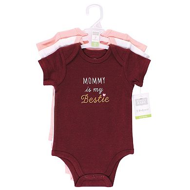 Hudson Baby Infant Girl Cotton Bodysuits, Mommy My Bestie