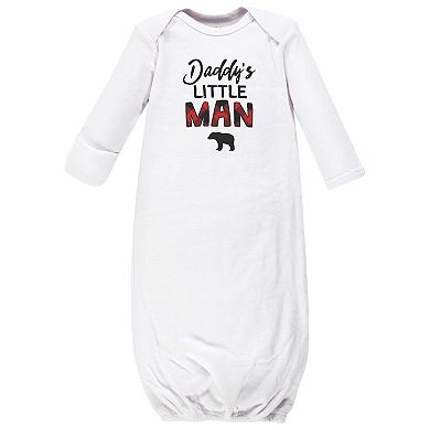 Hudson Baby Infant Boy Cotton Gowns, Buffalo Plaid Family, Preemie/Newborn