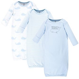 Touched by Nature Baby Boy Organic Cotton Long-Sleeve Gowns 3 pk Whale