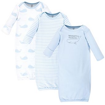 Touched by Nature Baby Boy Organic Cotton Long-Sleeve Gowns 3 pk Whale