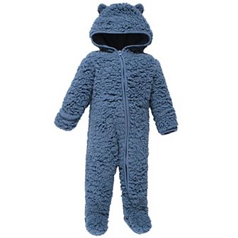 Hudson Baby Faux Shearling Bunting 1 pk Coronet Blue