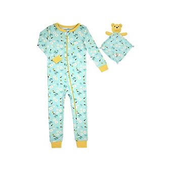 Sleep On It Infant Girls Long Sleeve Super Soft Snuggle Jersey Zip-up Coverall With Blankey Buddy