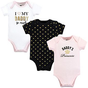 Hudson Baby Infant Girl Cotton Bodysuits, Daddys Princess