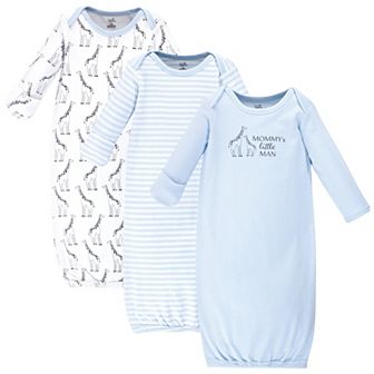 Touched by Nature Baby Boy Organic Cotton Long-Sleeve Gowns 3 pk Giraffe