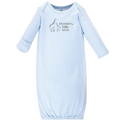 Touched by Nature Baby Boy Organic Cotton Long-Sleeve Gowns 3pk, Giraffe