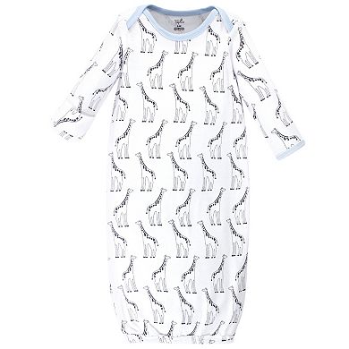 Touched by Nature Baby Boy Organic Cotton Long-Sleeve Gowns 3pk, Giraffe