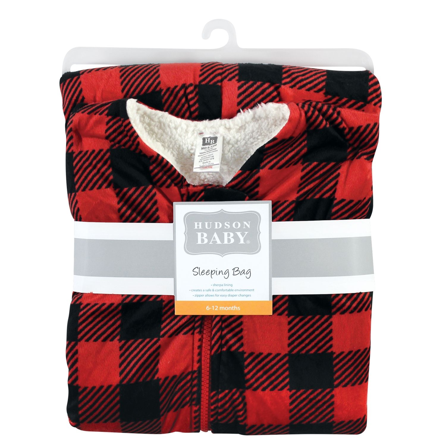 Hudson Baby Unisex Mink Sleeping Bag With Sherpa Lining - Wearable Blanket For 0-6 Months, Buffalo Plaid - View #10